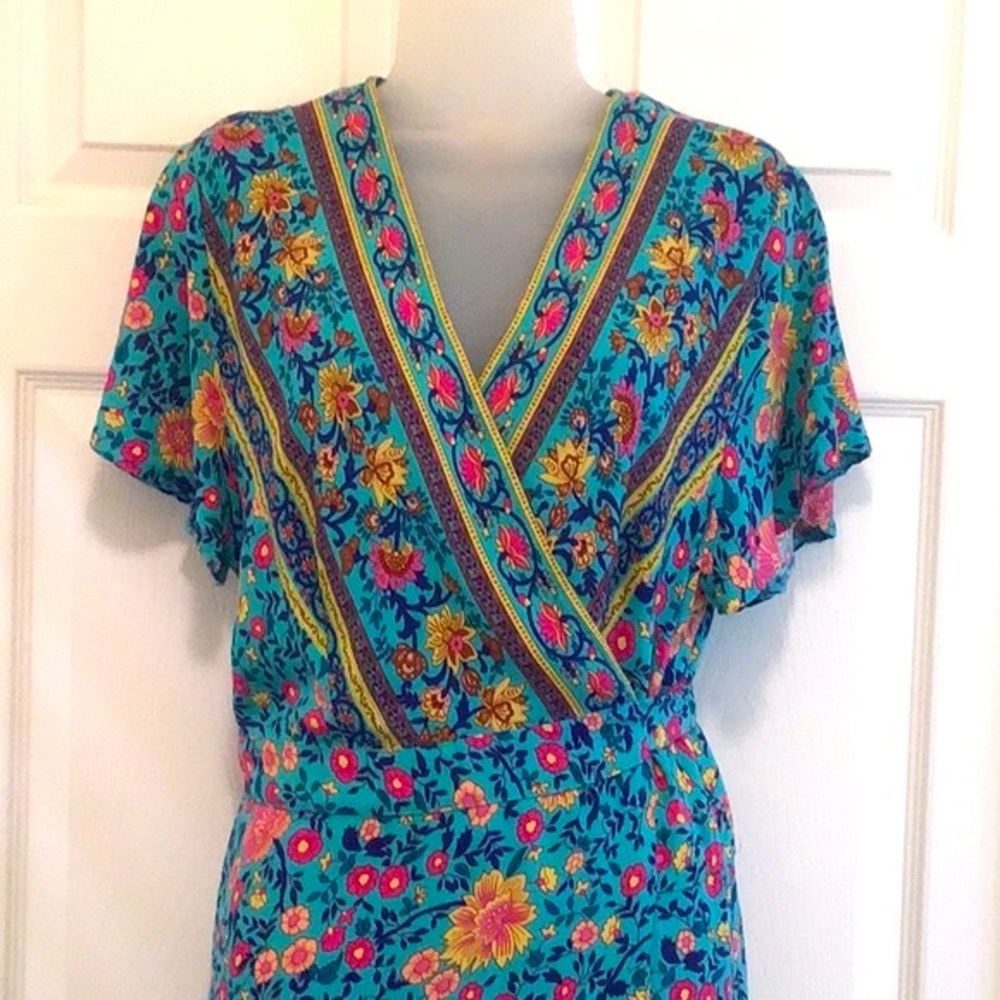 Zessica Bright floral maxi wrap dress